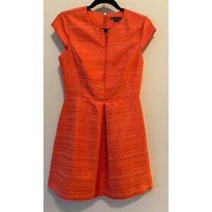 Armani Exchange Short Dress Burnt Orange Textured Cap Sleeve Size 4
